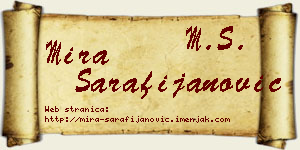 Mira Sarafijanović vizit kartica
